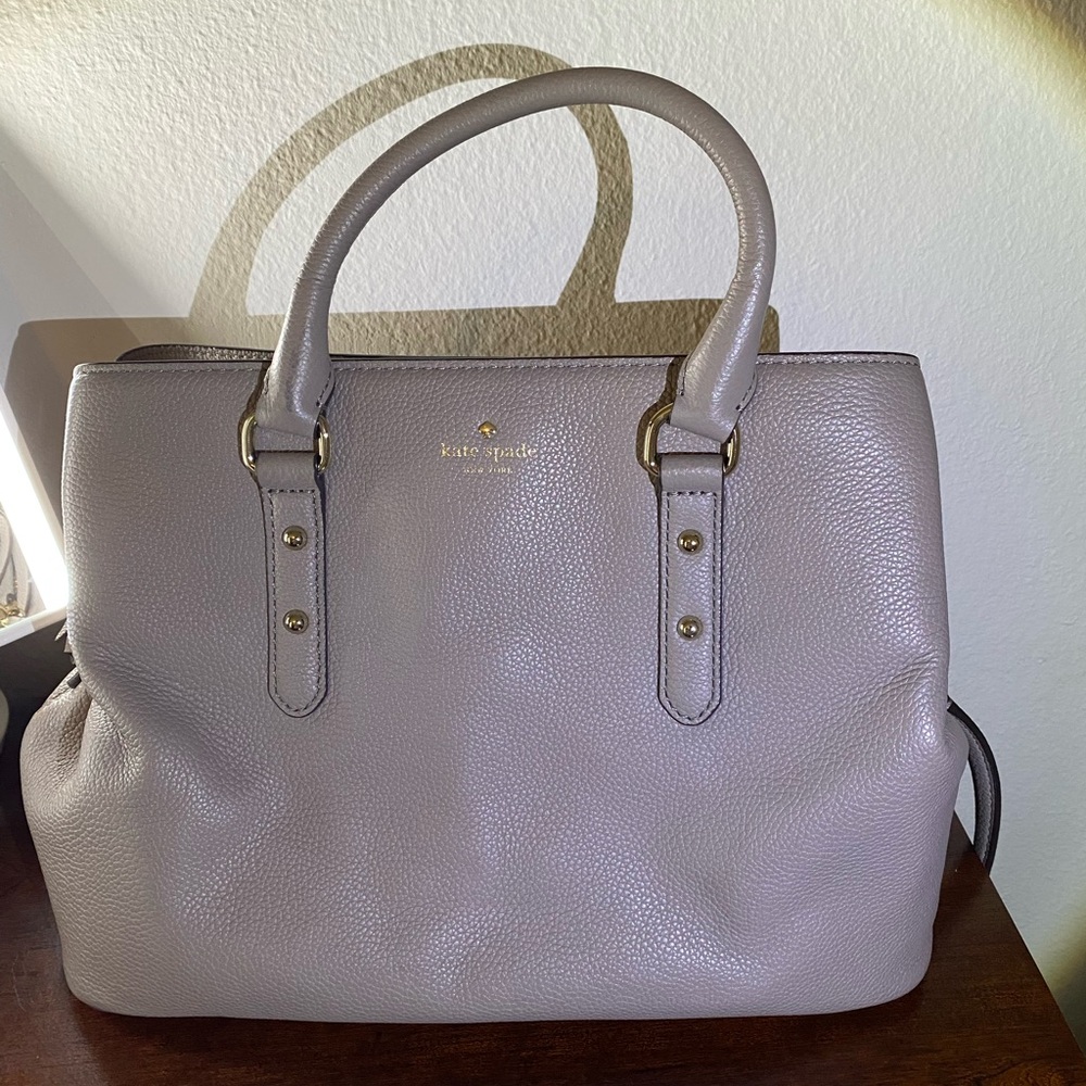 Kate Spade Gray Leather Tote Bag
